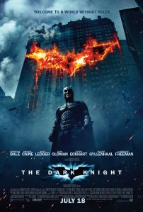 A poster advertising the film "The Dark Knight."
